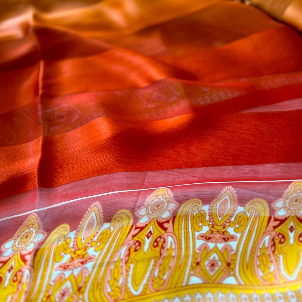 100% Silk textile from India. Raw cut. 144”